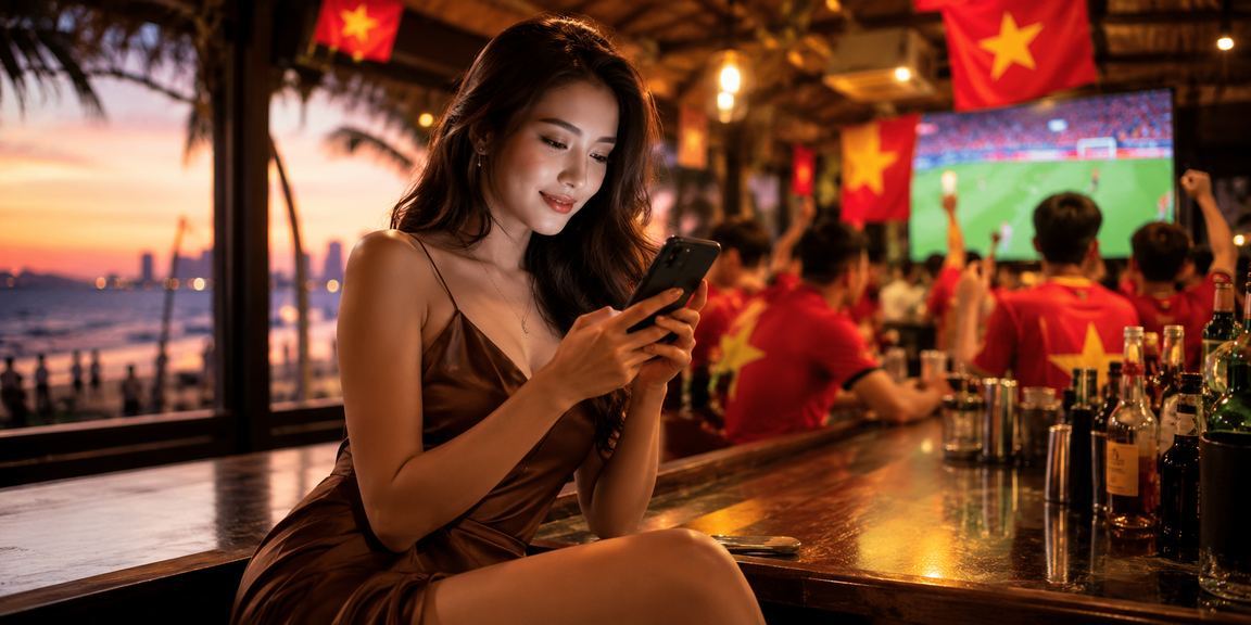 Người dùng Đà Nẵng uống cà phê sáng và theo dõi tiến trình VIP trên điện thoại
